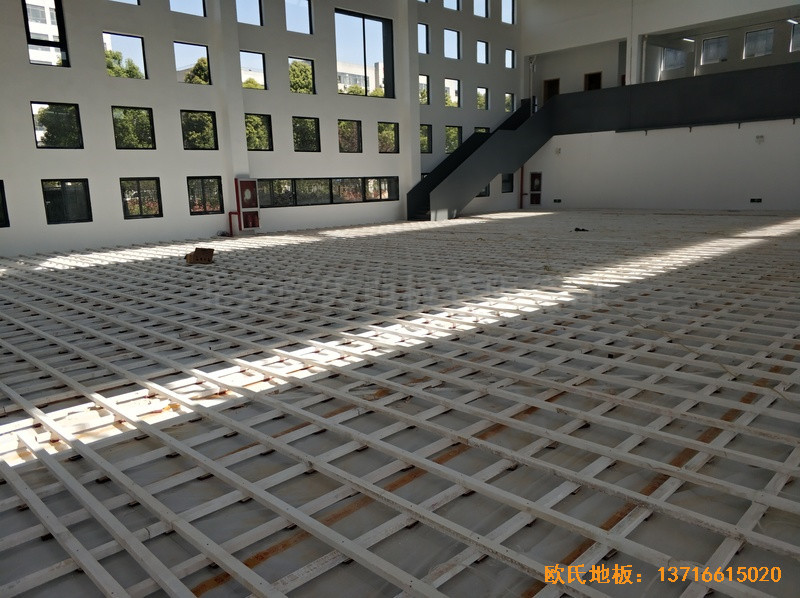 浙江寧波高新消防大隊(duì)籃球館體育地板施工案例1